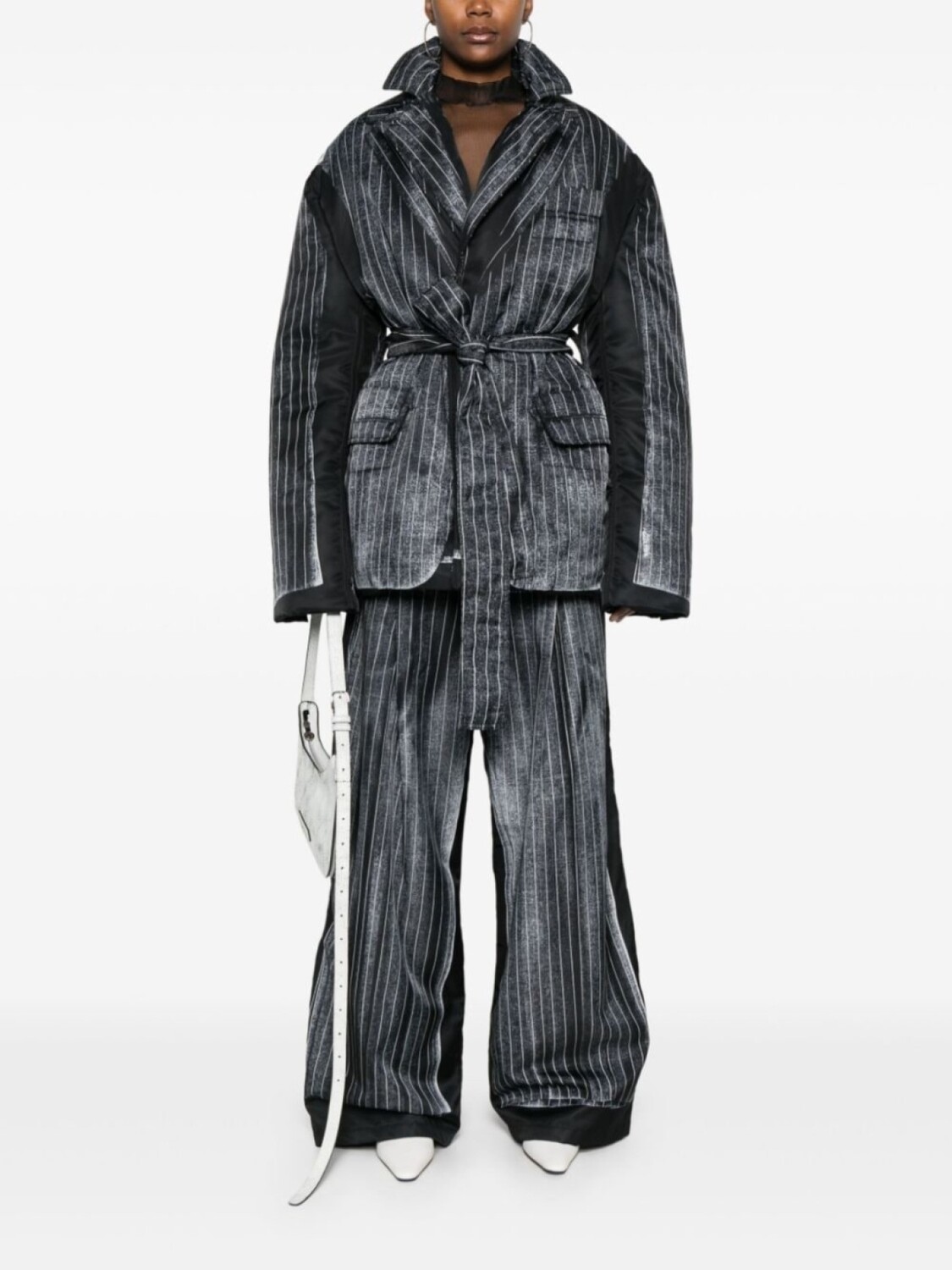 

Jean Paul Gaultier пуховик с эффектом тромплей, черный