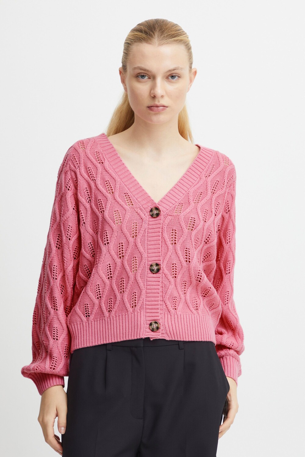 

Кардиган ICHI Strickjacke, розовый
