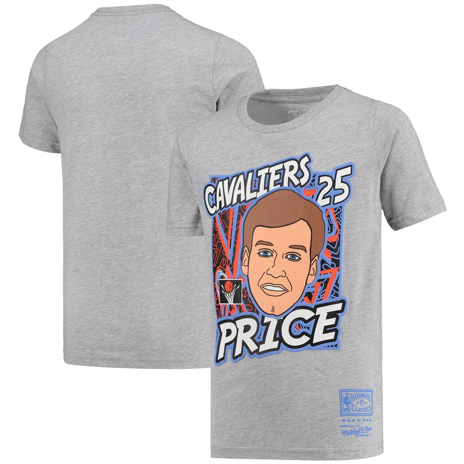 Серая молодежная футболка Mitchell & Ness Mark Price Cleveland Cavaliers Hardwood Classics King of the Court Player Unbranded — фото 4