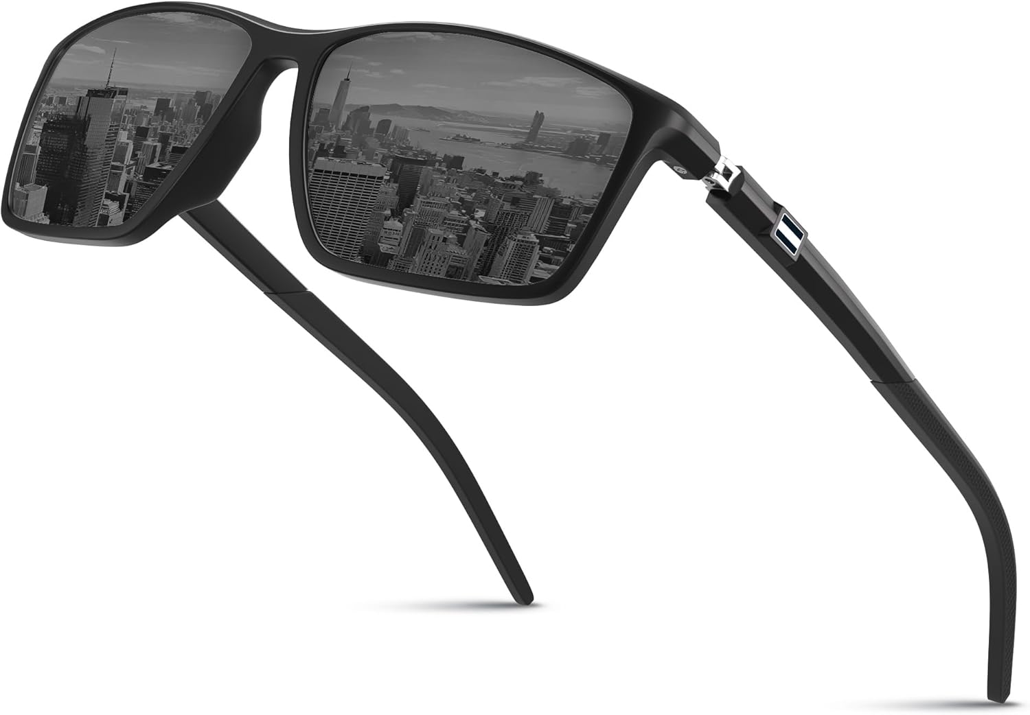 

Поляризованные солнцезащитные очки для мужчин - легкие солнцезащитные очки из материала TR90 с защитой от УФ-излучения UV400 для вождения, рыбалки, гольфа kunqun, A01-black