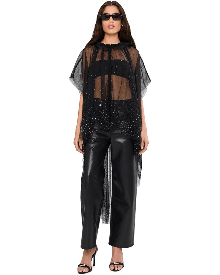Женская блуза AllSaints Sez Emb Tulle Cape, Black — фото 2