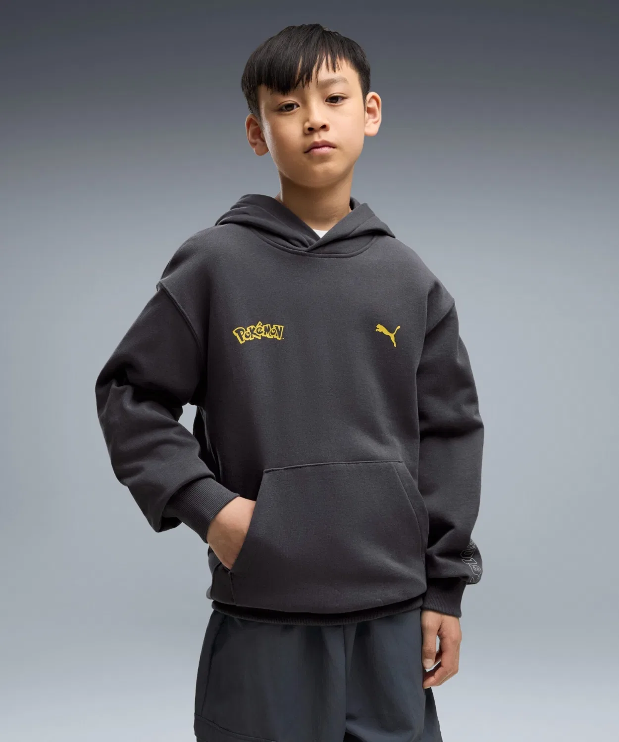 Детская худи PUMA x Pokémon Relaxed Graphic Hoodie серая