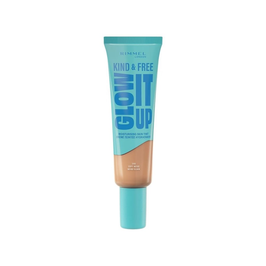 Rimmel Kind & Free Glow It Up Увлажняющая тональная основа для лица с витамином Е № 200 Мягкий бежевый, 30 мл — фото 3