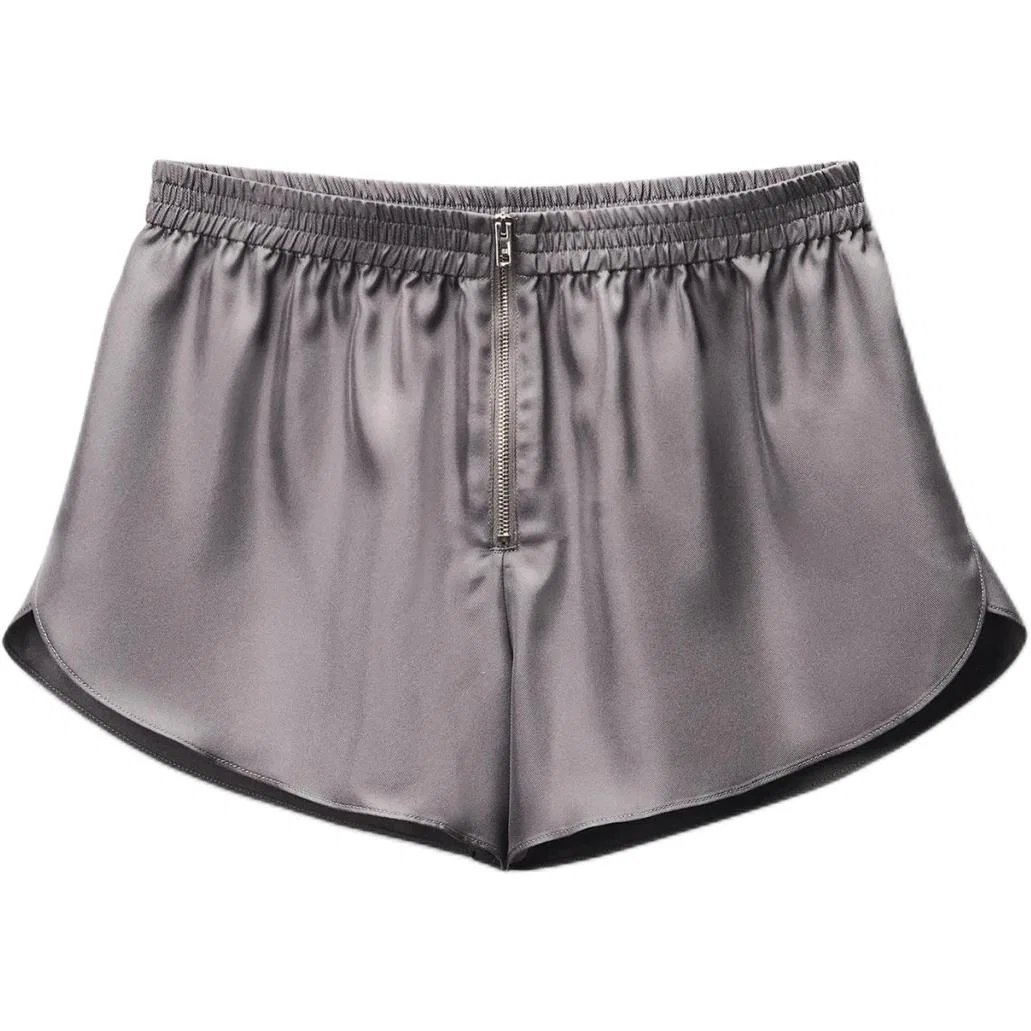 Шорты на резинке с застежкой-молнией Alexander Wang, Steel Gray
