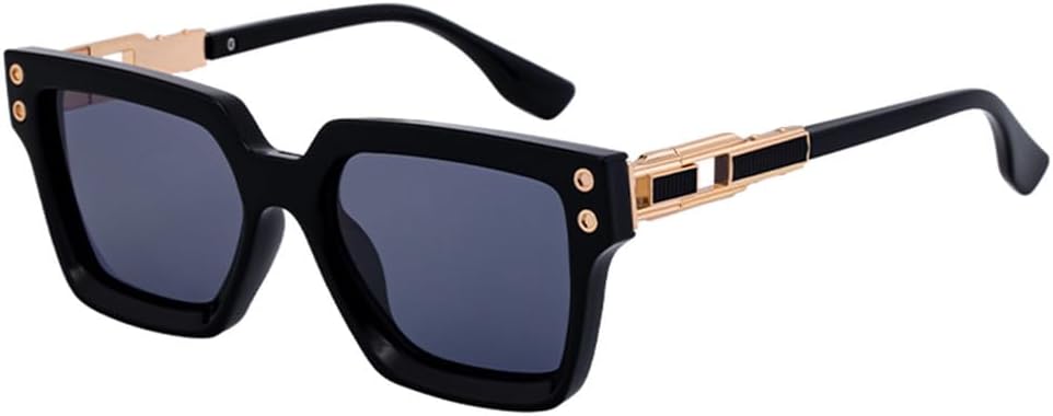 

Винтажные поляризованные квадратные солнцезащитные очки для женщин, модные очки для вождения, классическая металлическая оправа, очки для мужчин с защитой от УФ-излучения UV400 WNCKSQ, C1blackgoldgray