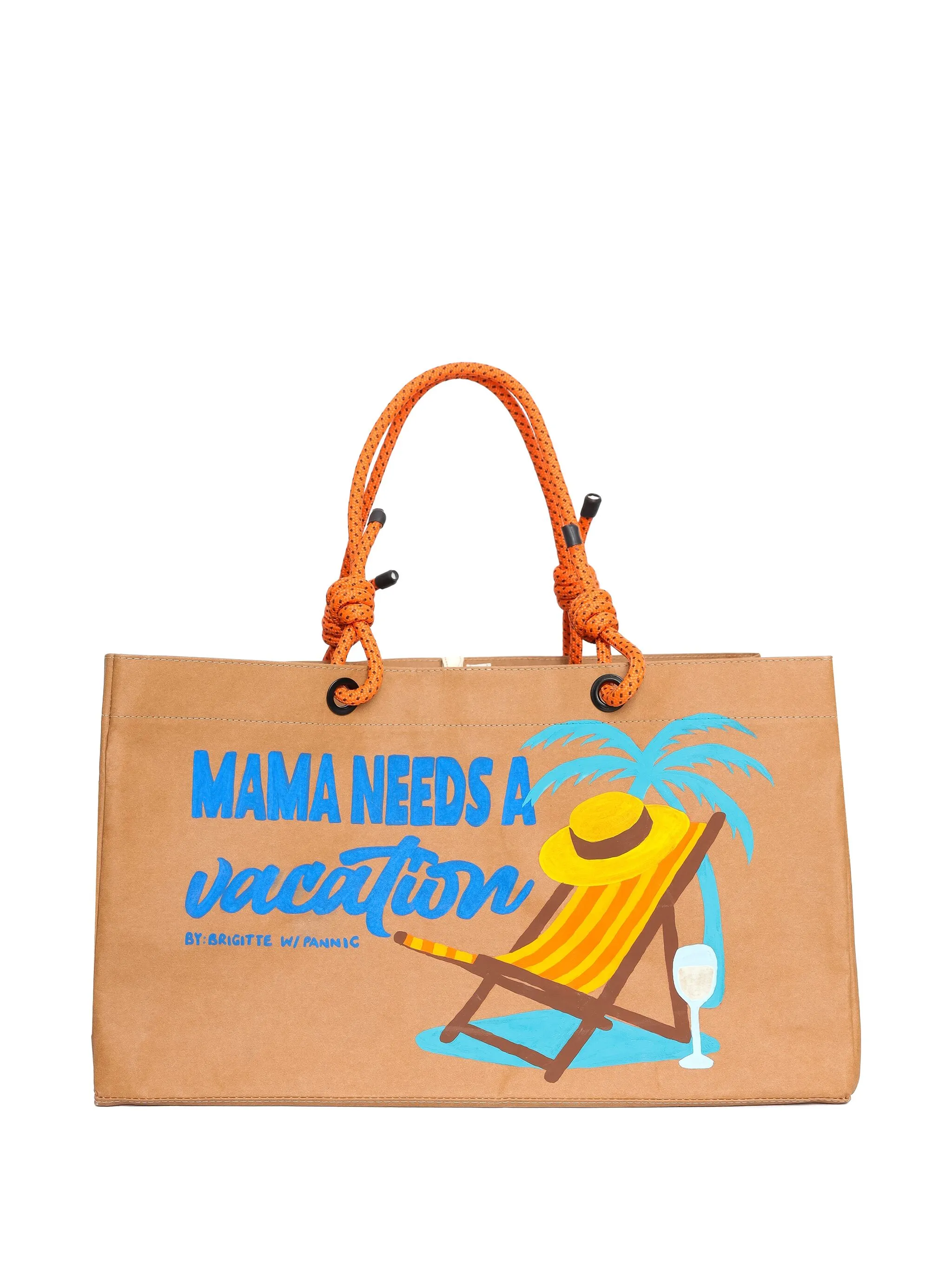 

Пляжная сумка с графичным принтом Brigitte, бежевый