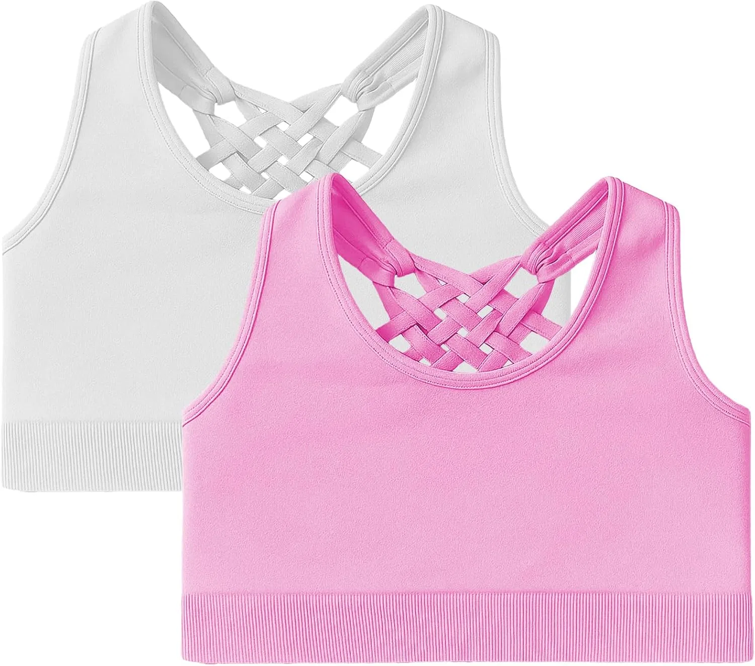 Спортивный топ Kurve для девочек, цвет White/Pink Set