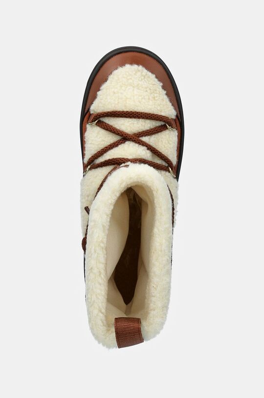 Зимние ботинки Snowboot из искусственной овчины на шнуровке Tommy Hilfiger, коричневый — фото 4