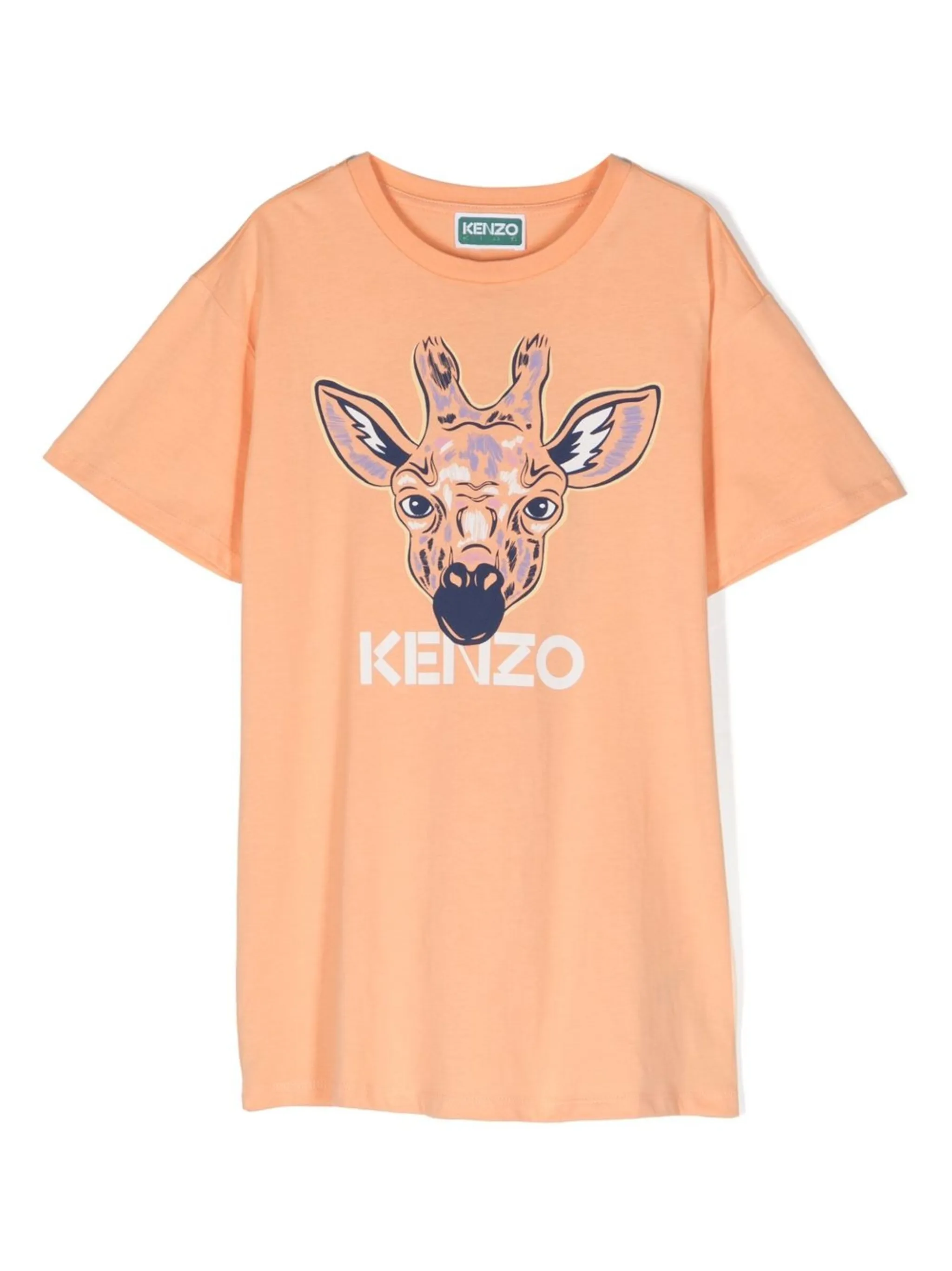 

Платье-футболка с принтом Kenzo Kids, оранжевый