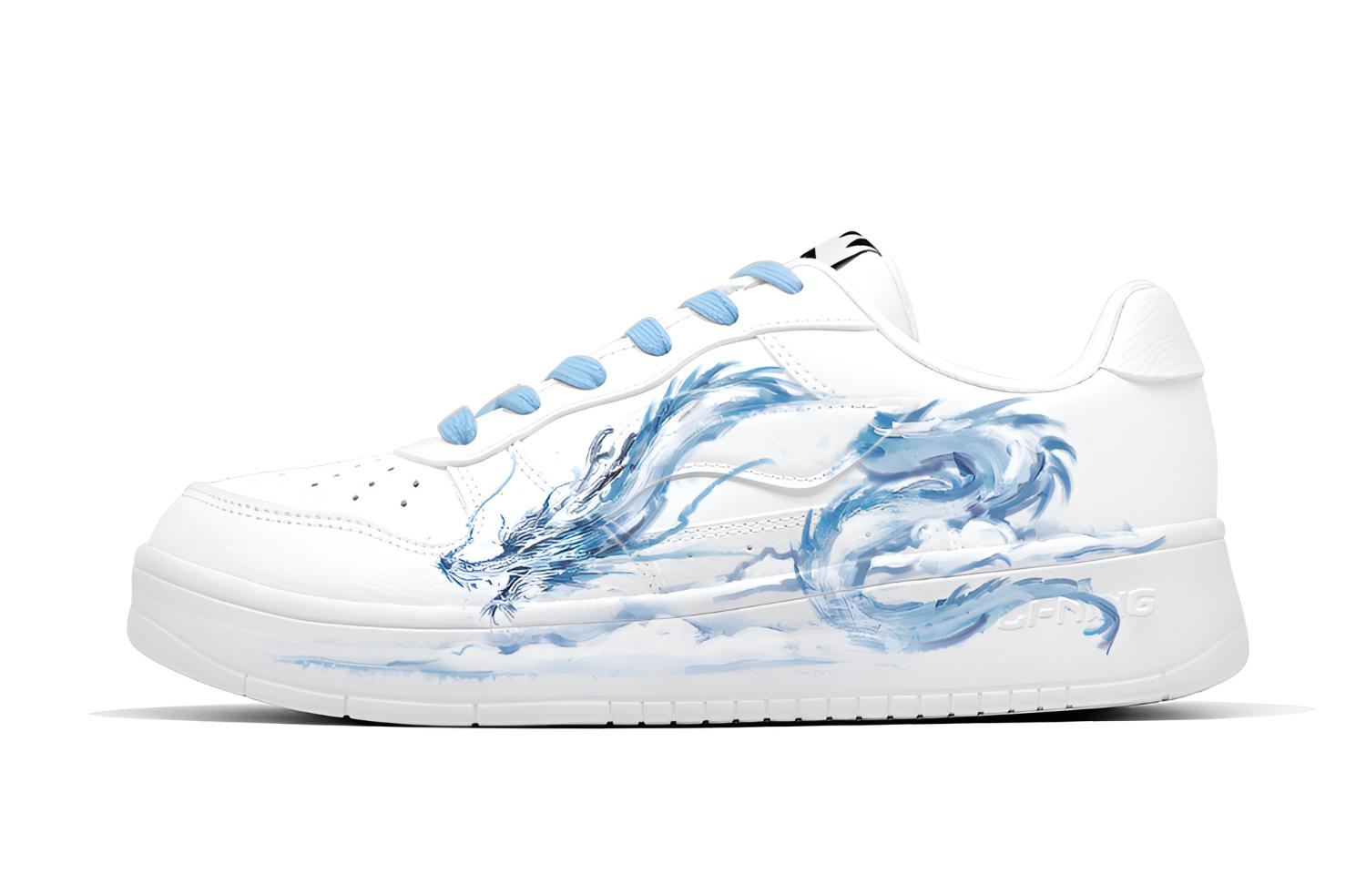 

LINING Понтонные лодки нескользящие износостойкие лоу-топ скейтборд кроссовки men's синий белый