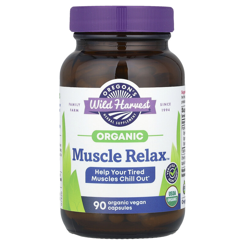 

Oregon's Wild Harvest, Organic Muscle Relax , 90 веганских капсул