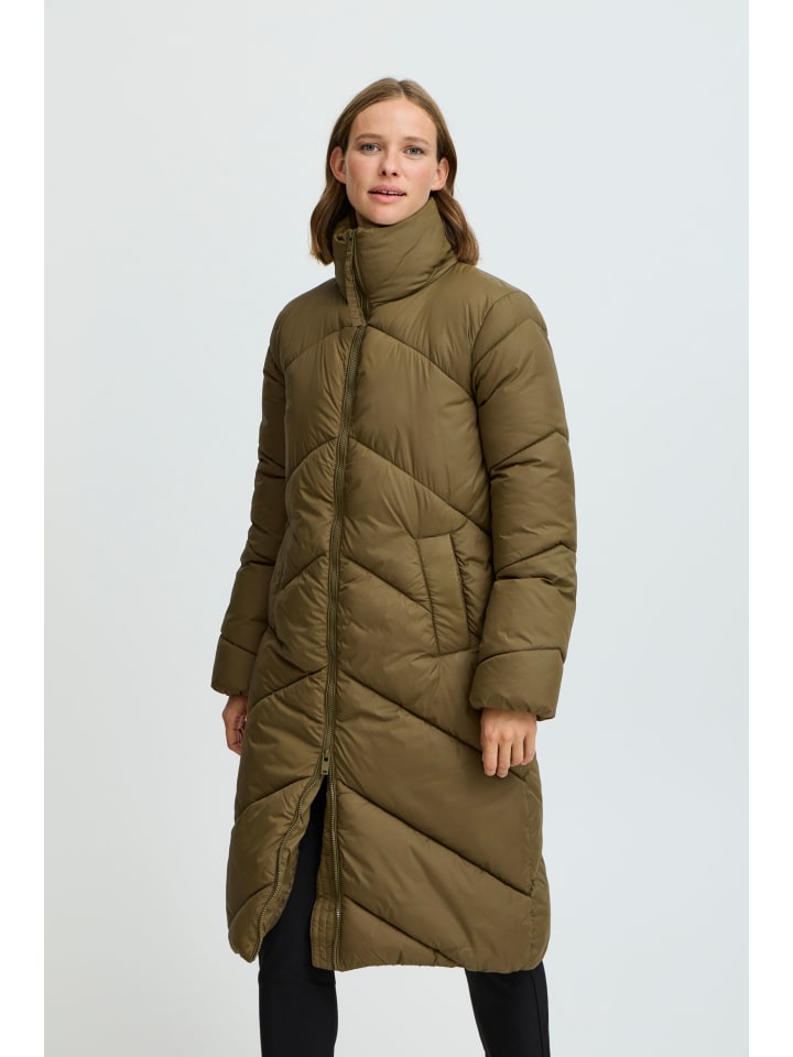 

Пуховик b.young Winterjacke BYBOMINA COAT 4 20815102 moderner Steppmantel, зеленый