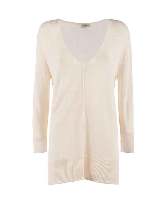 

Блузка цвета слоновой кости с длинными рукавами и V-образным вырезом Nenette, бежевый