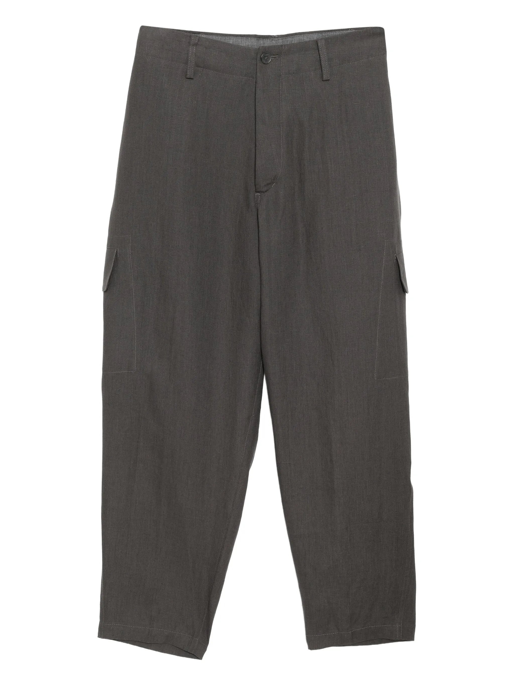 

Льняные брюки прямого кроя Y'S, серый