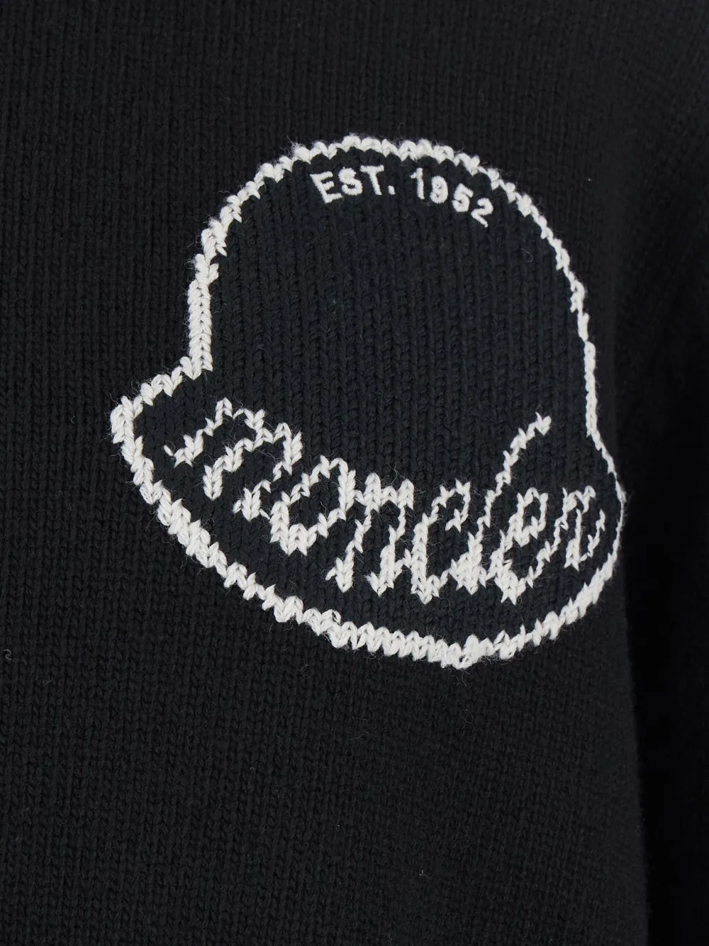 Свитер с круглым вырезом и нашивкой-логотипом MONCLER, черный — фото 3