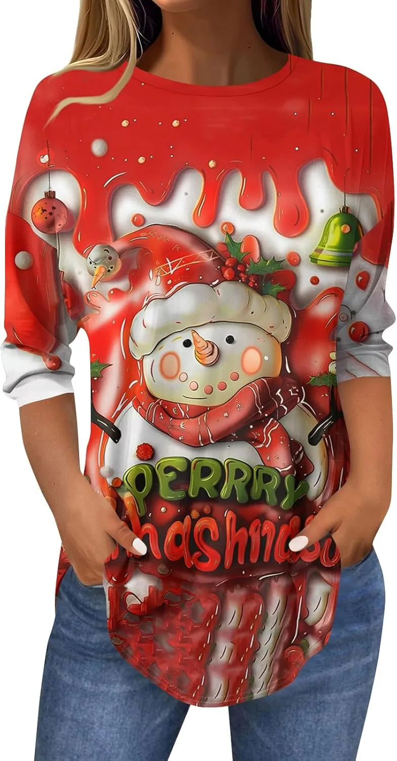 

Свитер женский с рукавом 3/4 и круглым вырезом FlekmanArt