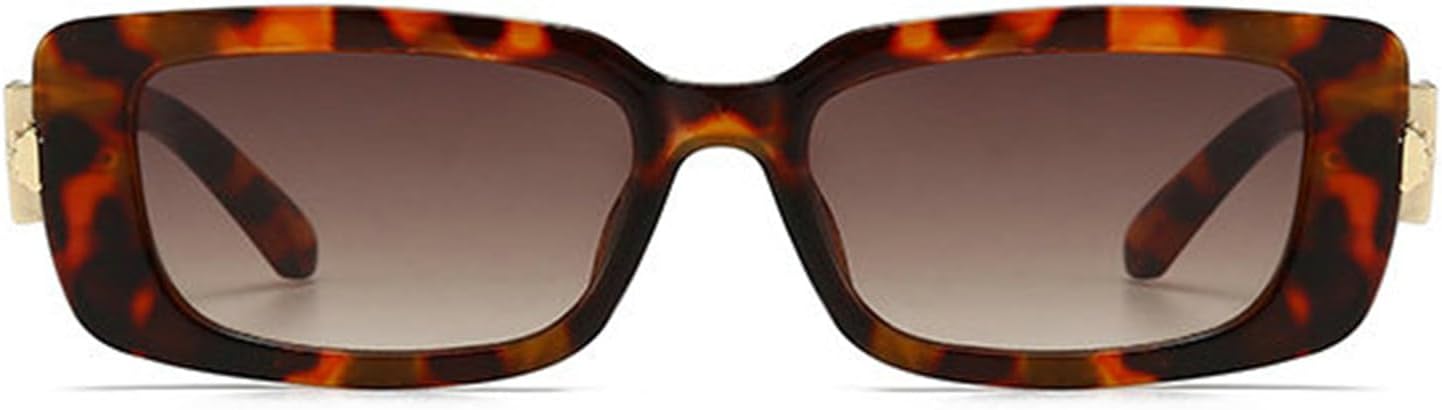 

Солнцезащитные очки Willochra Fashion Square для женщин, дорожные солнцезащитные очки, маленькие прямоугольные солнцезащитные очки для мужчин, ретро черные с леопардовым принтом F28, C6