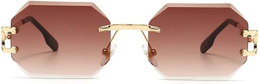 

Солнцезащитные очки UV400 с градиентной металлической оправой, без оправы, для женщин и мужчин, для бега и занятий спортом на открытом воздухе UYPTK, Blue