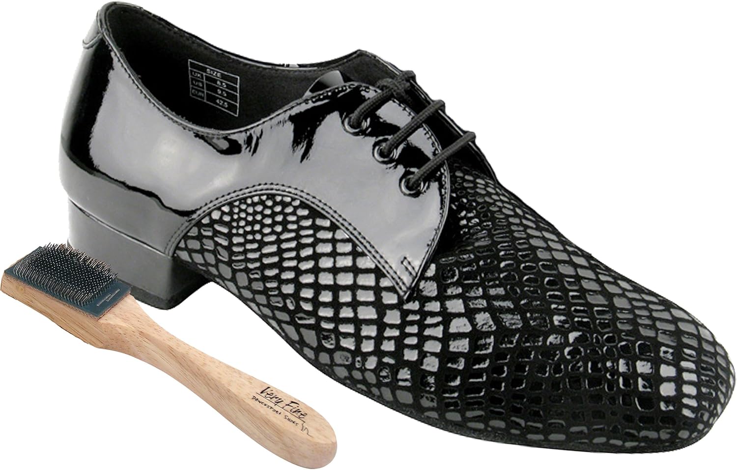 

Мужские танцевальные туфли Very Fine для сальсы, бальных танцев, танго и латиноамериканских танцев, комплект CD1418, с каблуком-щеткой из проволоки высотой 2,5 см, черный