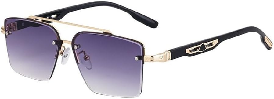 

Мужские солнцезащитные очки без оправы, женские винтажные классические солнцезащитные очки, панк-очки, солнцезащитные очки с защитой от УФ-излучения UV400 TYUVIVO, C4golddoublegrey