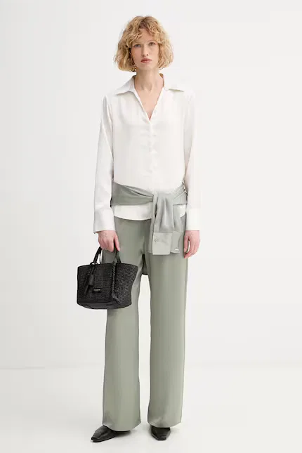 Брюки из сатина Calvin Klein, зеленый — фото 2