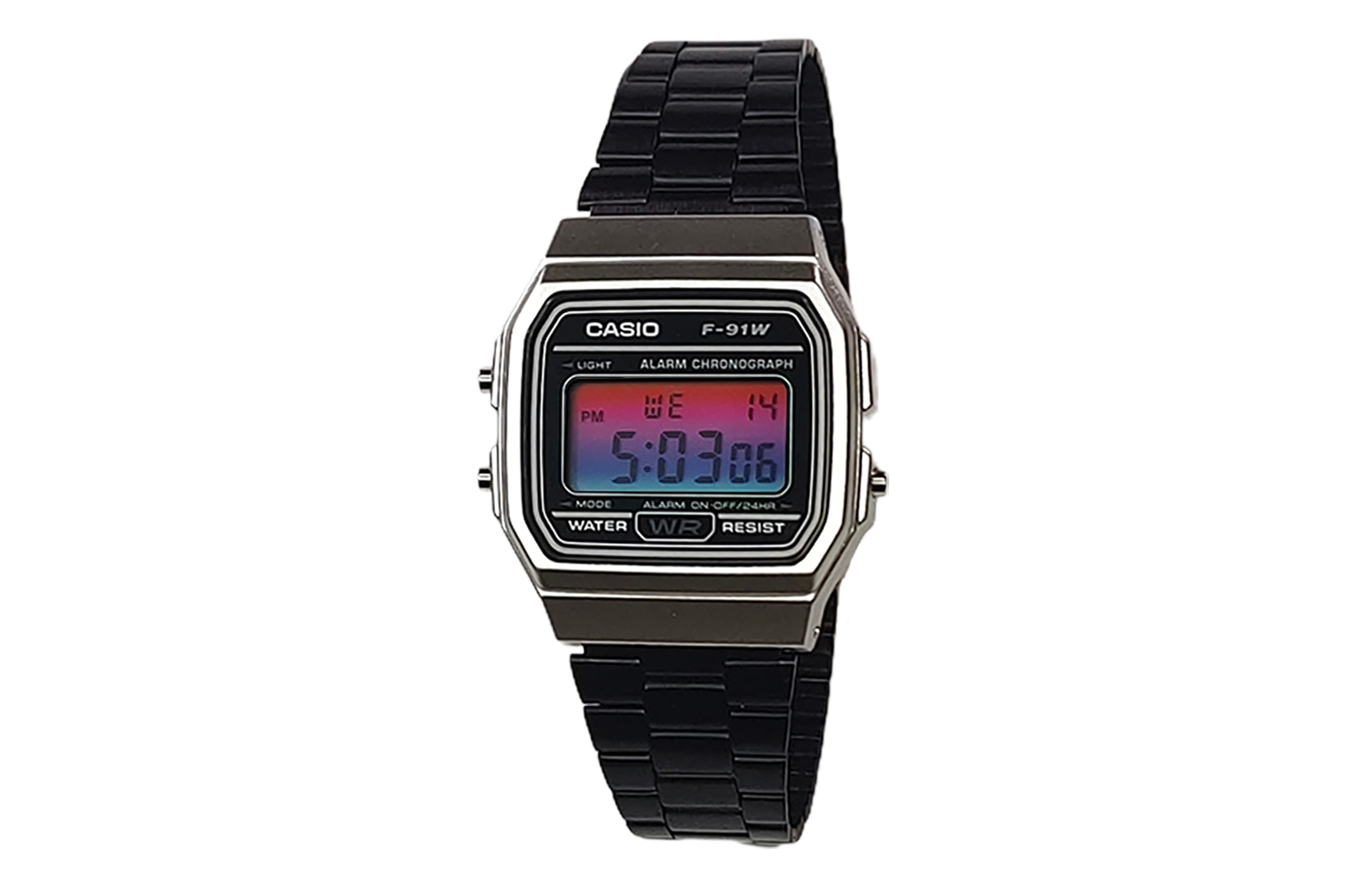 

CASIO Мужские часы Retrofit Series с кварцевым механизмом, стальной браслет, черный циферблат