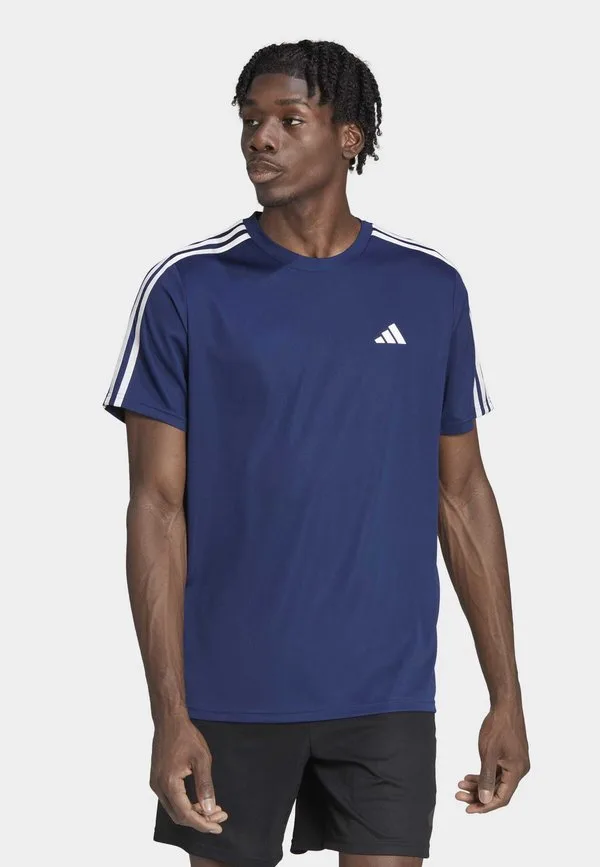 Базовая спортивная футболка train essentials с 3 полосками Adidas Performance, Dark Blue White
