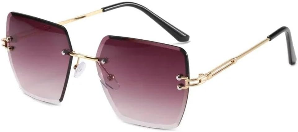 

Винтажные безободковые металлические солнцезащитные очки для женщин, солнцезащитные очки для мужчин, модные панк-очки для женщин, стильные солнцезащитные очки KTUCN, Coffee