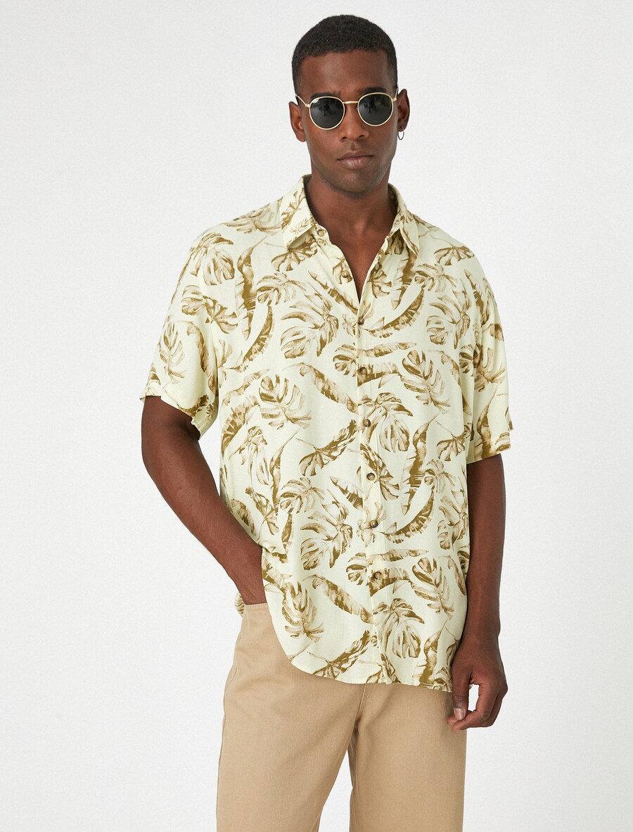 

Повседневная рубашка Koton Comfort fit Button Up Shirt, кремовый