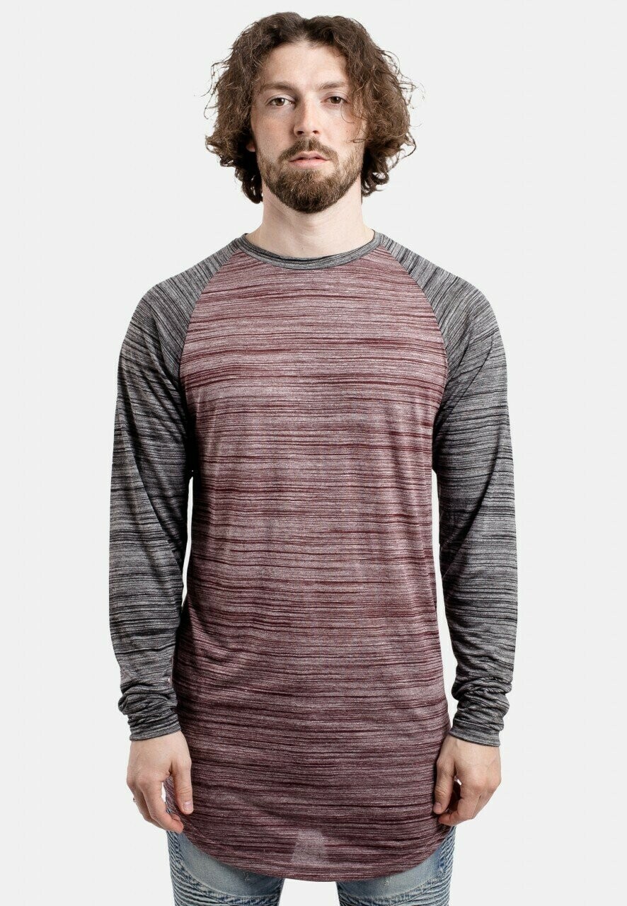 

Футболка с длинным рукавом Baseball Blackskies, цвет maroon black melange