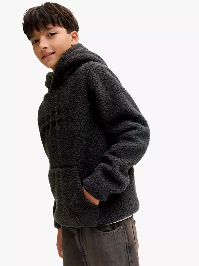 Детская толстовка из плюшевого флиса, черная Jack & Jones — фото 3