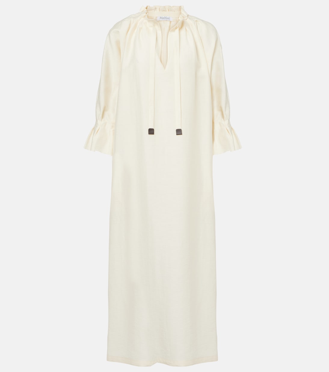 

Женское льняное макси-платье с добавлением шелка Max Mara, Avorio