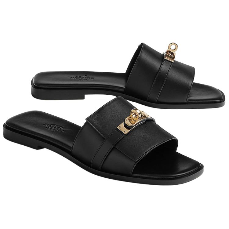 Сланцы Giulia Slide женские черные HERMES