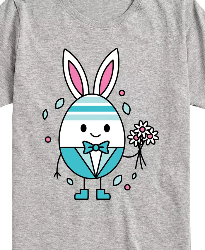 Футболка с принтом "Happy Easter Bunny Egg" для мальчиков старшего возраста Hybrid, серый — фото 3
