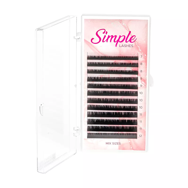 

Наращивание ресниц, изгиб С, толщина 0,07, микс 7-12 мм, 1 упаковка. Looksus Lashes Simple lashes