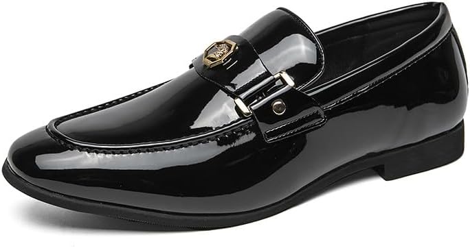 

Мужские кожаные туфли Santimon с узором, классические лоферы без застежки, повседневные лоферы с медальоном, мокасины и вождения, черный