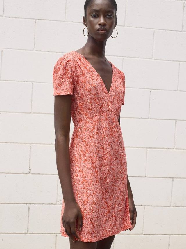 

Платье мини Pomi с цветочным принтом Mango, Bright Red