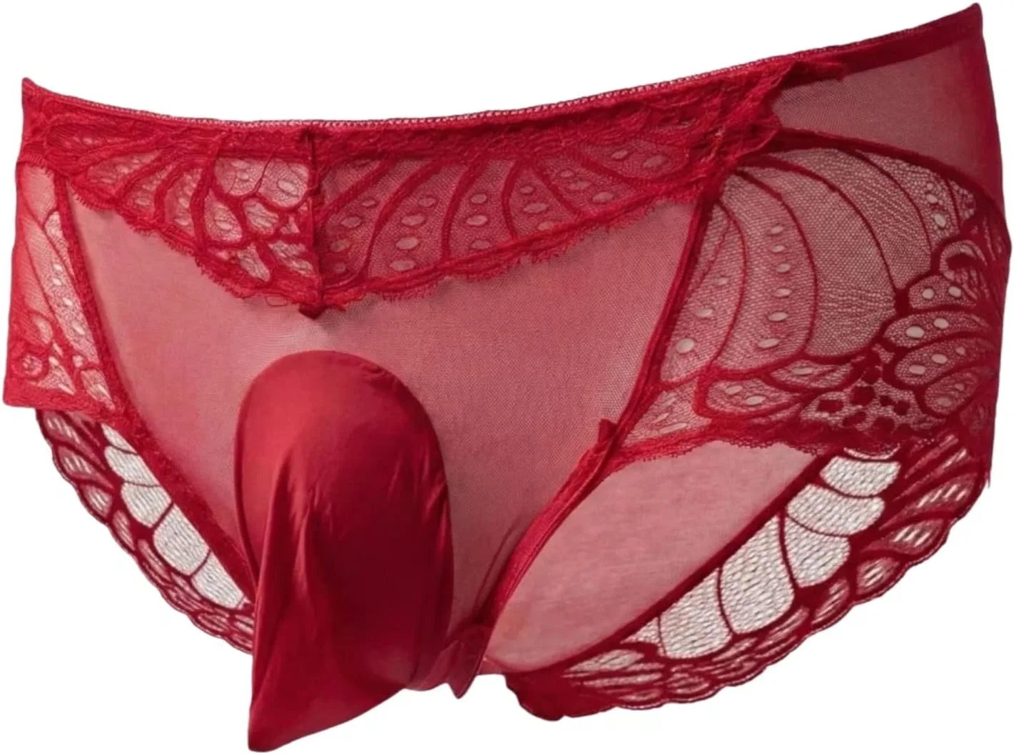 Трусы-хипстеры кружевные Sissy Pouch Panties, Red