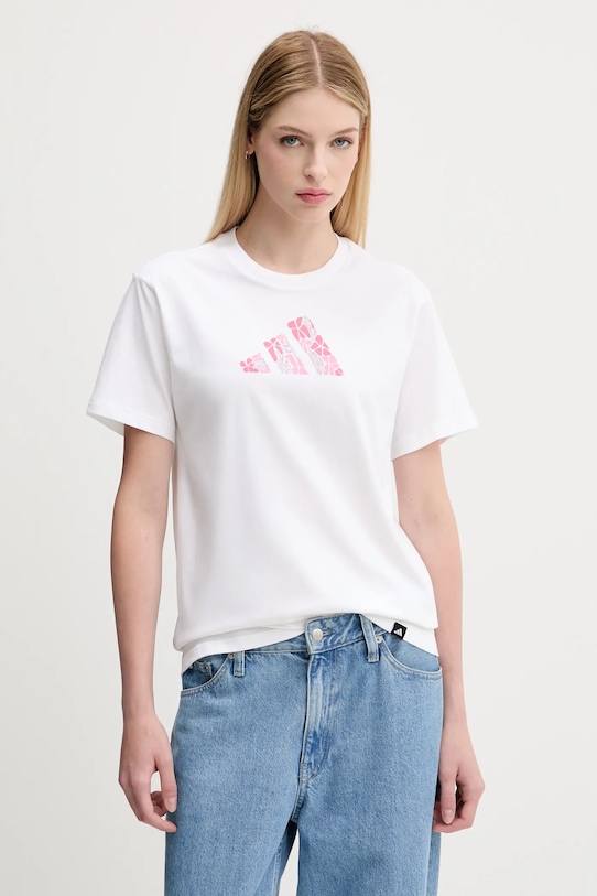 

Хлопковая футболка Adidas, белый