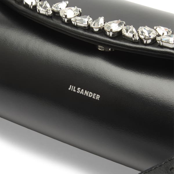 Сумочка-Канноло, украшенная стразами Jil Sander, черный — фото 3
