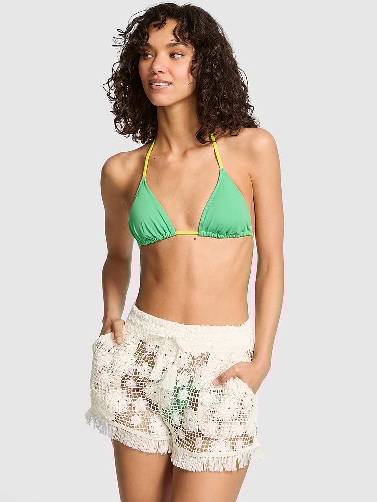 

Пляжные шорты с принтом «Бич Блумс» Pink Swim, белая