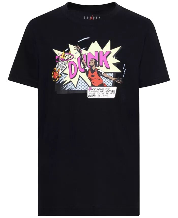 

Футболка с короткими рукавами и рисунком Little Boys Air Comics Dunk Jordan, черный