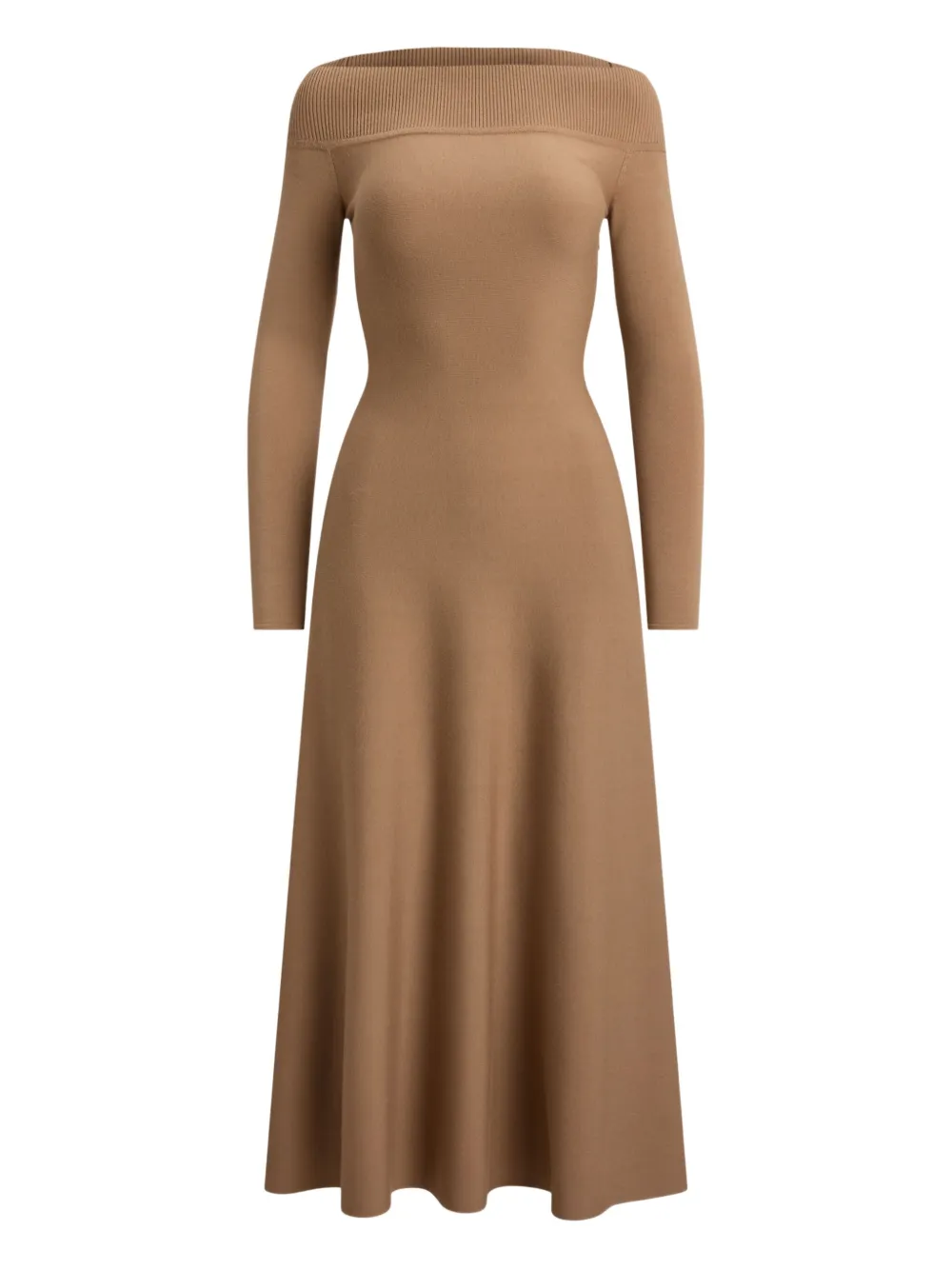 

Вязаное миди-платье с открытыми плечами Ralph Lauren Collection, нейтральный