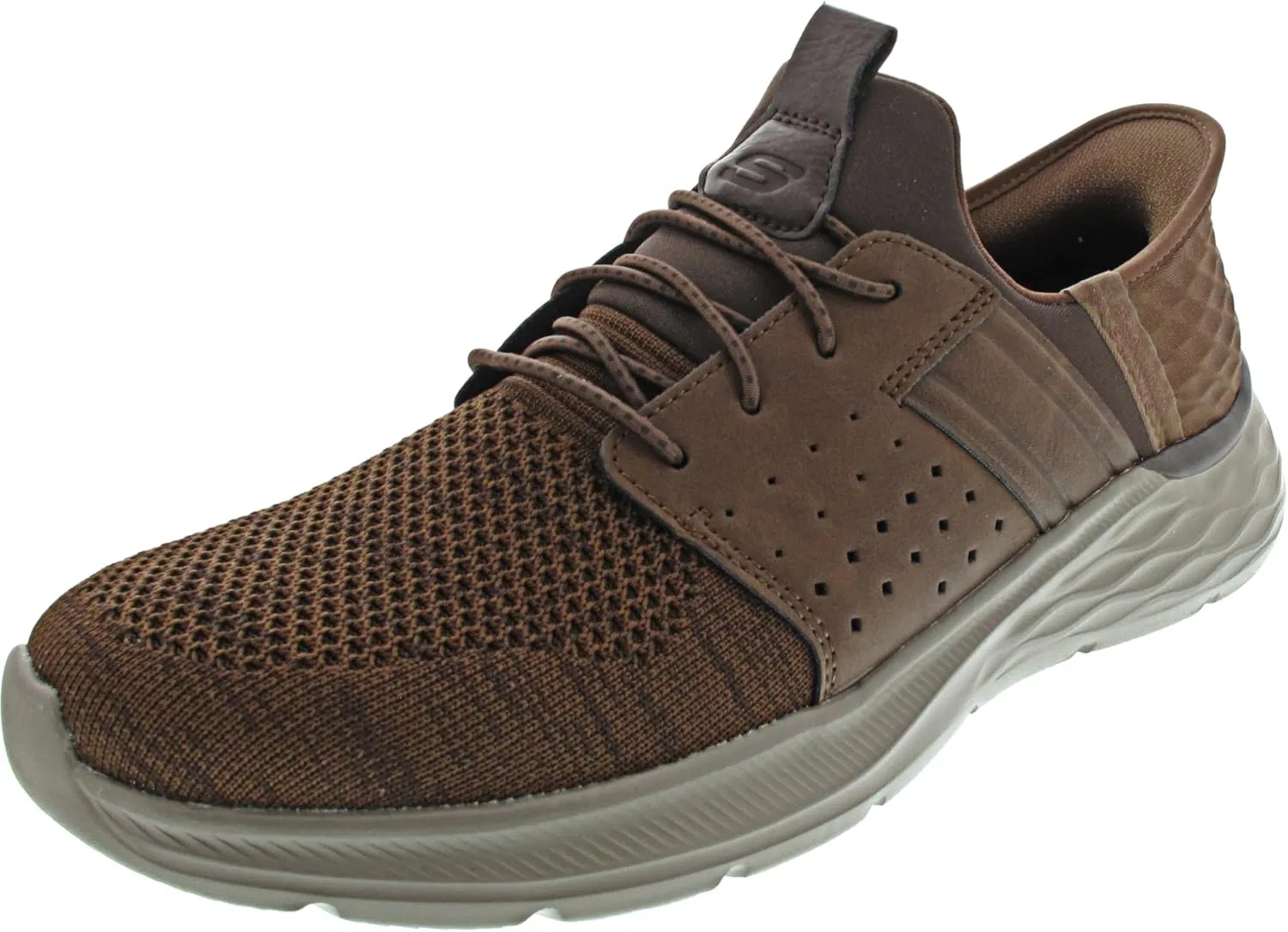 Туфли Skechers Garner Newick 210803 Men's Shoes, Dark Brown Textile Synthetic — фото 4
