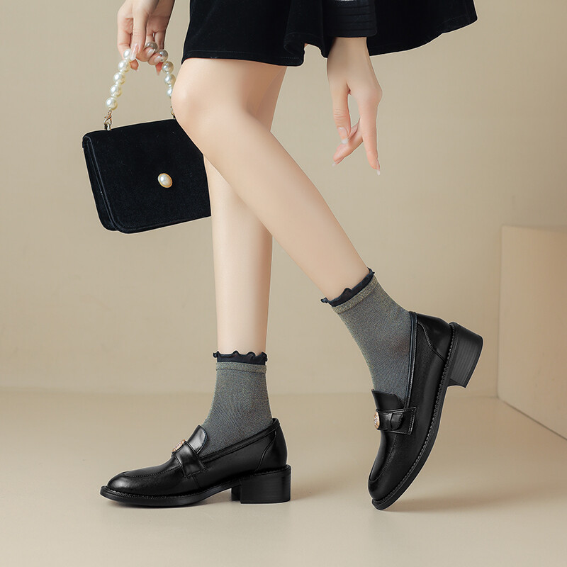

Лоферы женские Tataya, цвет Black Fleece-lined