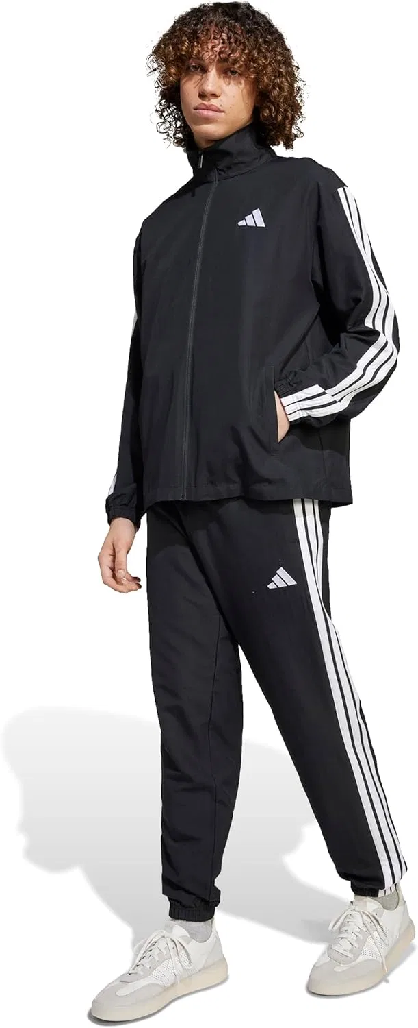 Мужской спортивный костюм adidas с тремя полосками из тканого материала — фото 4