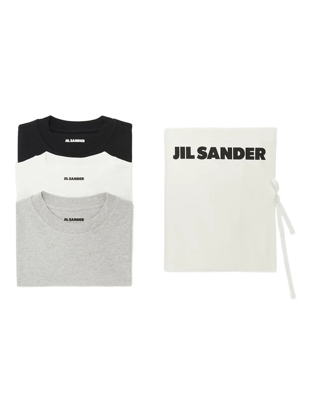 

Футболка с нашивкой-логотипом (комплект из трех) JIL SANDER, серый