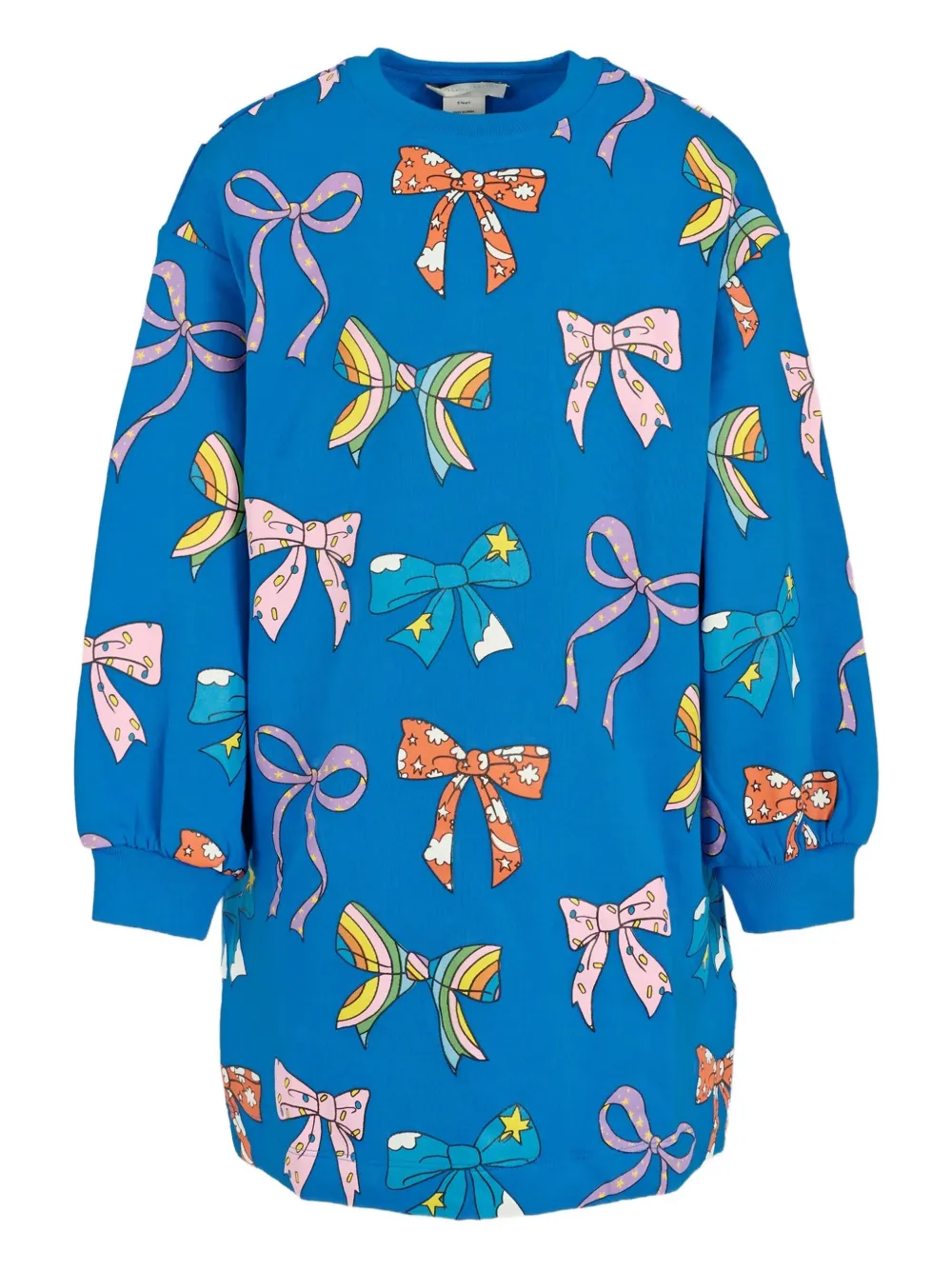 

Мини-платье с длинными рукавами и принтом банта Stella McCartney Kids, синий