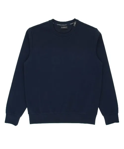 Свитшот EMPORIO ARMANI STRECH PIQUET TERRY CREE NECK SWEATSHIRT, тёмно-синий