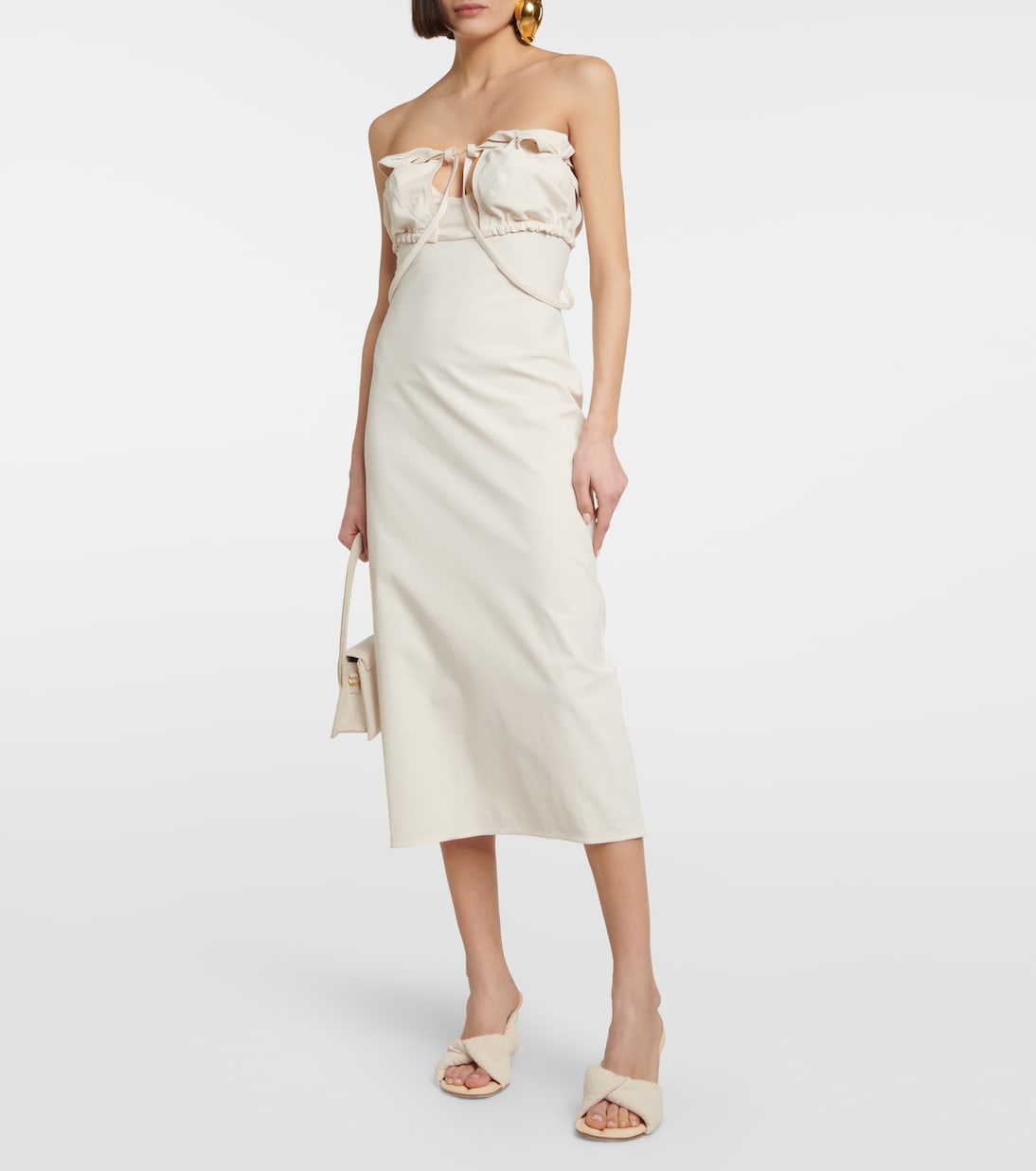 Платье миди La Robe Bikini из хлопковой смеси Jacquemus, слоновая кость — фото 2
